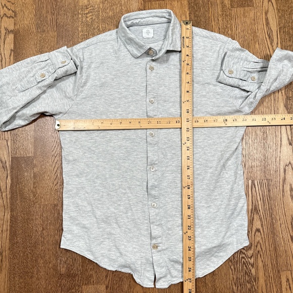 Eleventy Platinum Jersey Cotton Gray Heather L/S Button Shirt Mens Medium - Picture 14 of 14